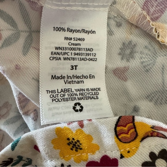 Wonder Nation Floral Dress Short Sleeve Toddler Girls 3T NWT - Picture 7 of 8